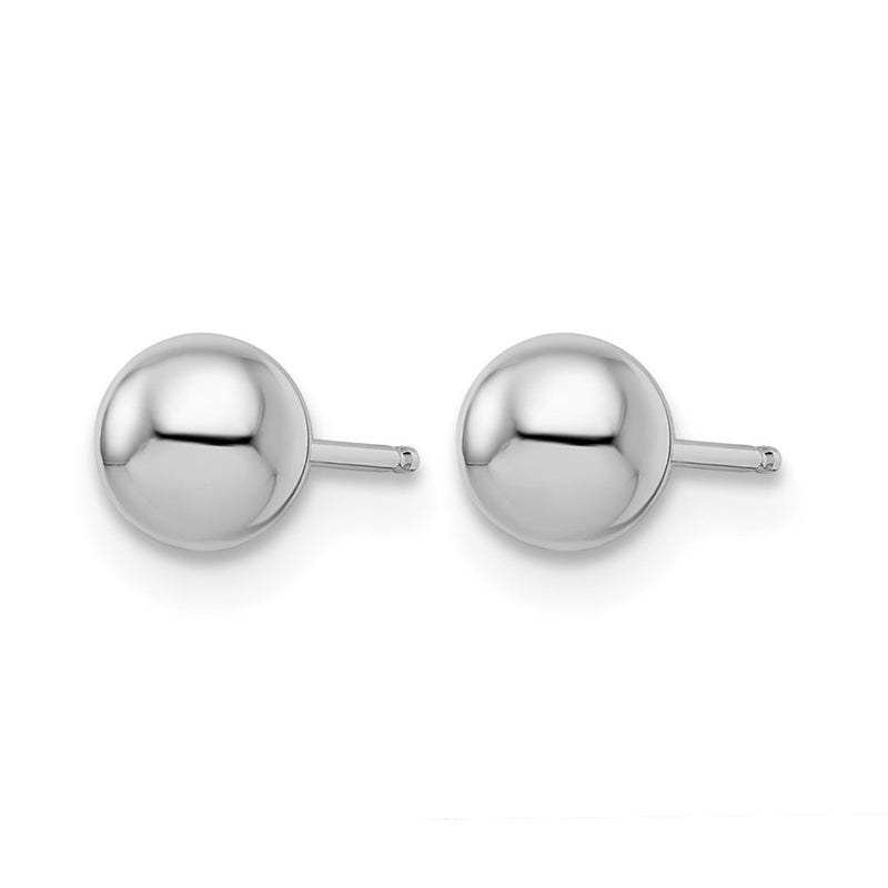 14K White Gold Polished 5mm Ball Post Earrings