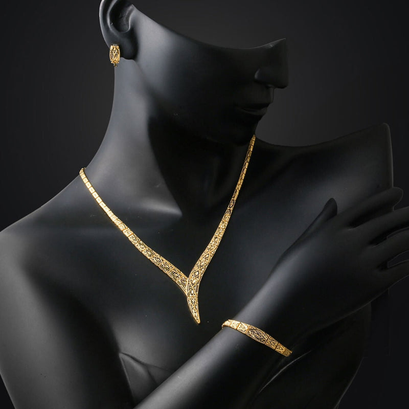 14K Yellow Gold Lavin Bridal Jewelry Set