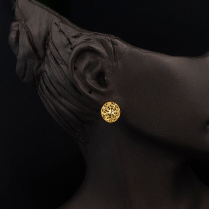 22K Yellow Gold Flower of Life Earrings (3.61 g)