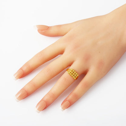 14K Yellow Gold Bead Ring