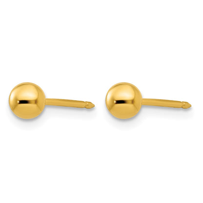 14K Yellow Gold 4mm Ball Post Earrings