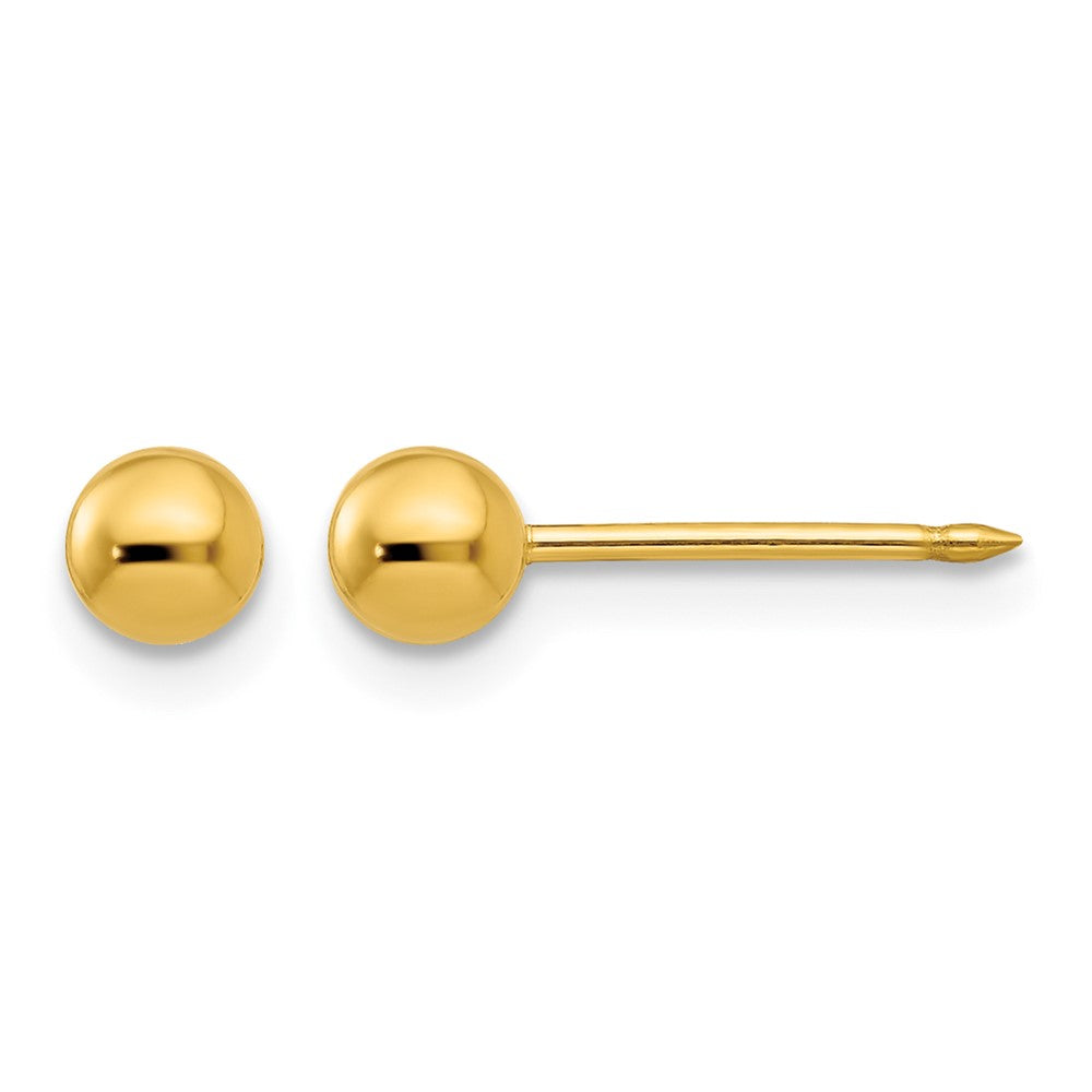 14K Yellow Gold 4mm Ball Post Earrings