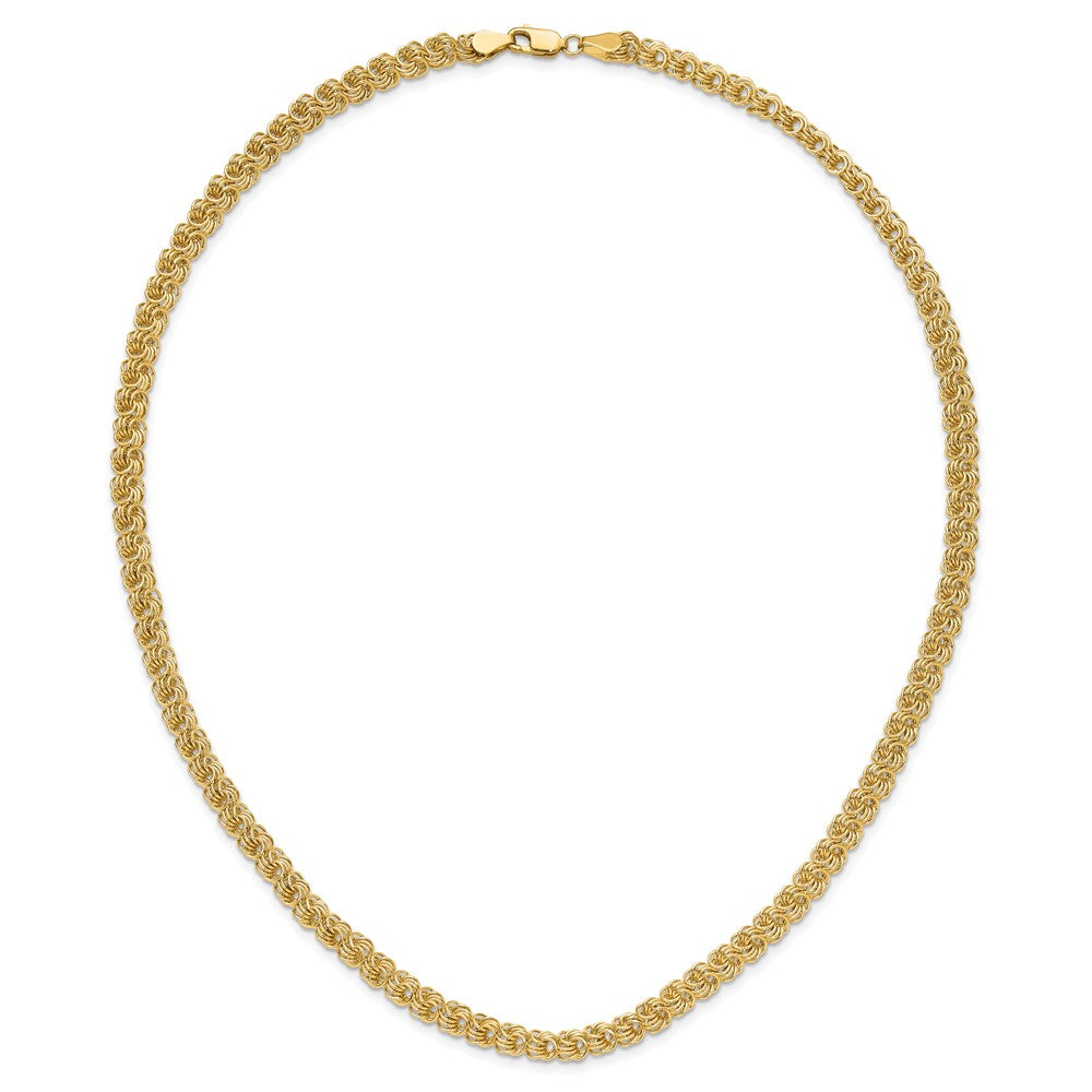 14K Yellow Gold Polished 5.3mm Fancy Triple Link 18 Inch Necklace