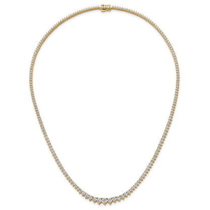 14K Yellow Gold 11 5/8 carat Certified Lab Grown Diamond VS/SI+ G+ Complete Round 20 Inch Graduated Tennis Necklace