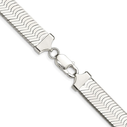 Sterling Silver Rhodium-plated 10.5mm Magic Herringbone 22 Inch Chain