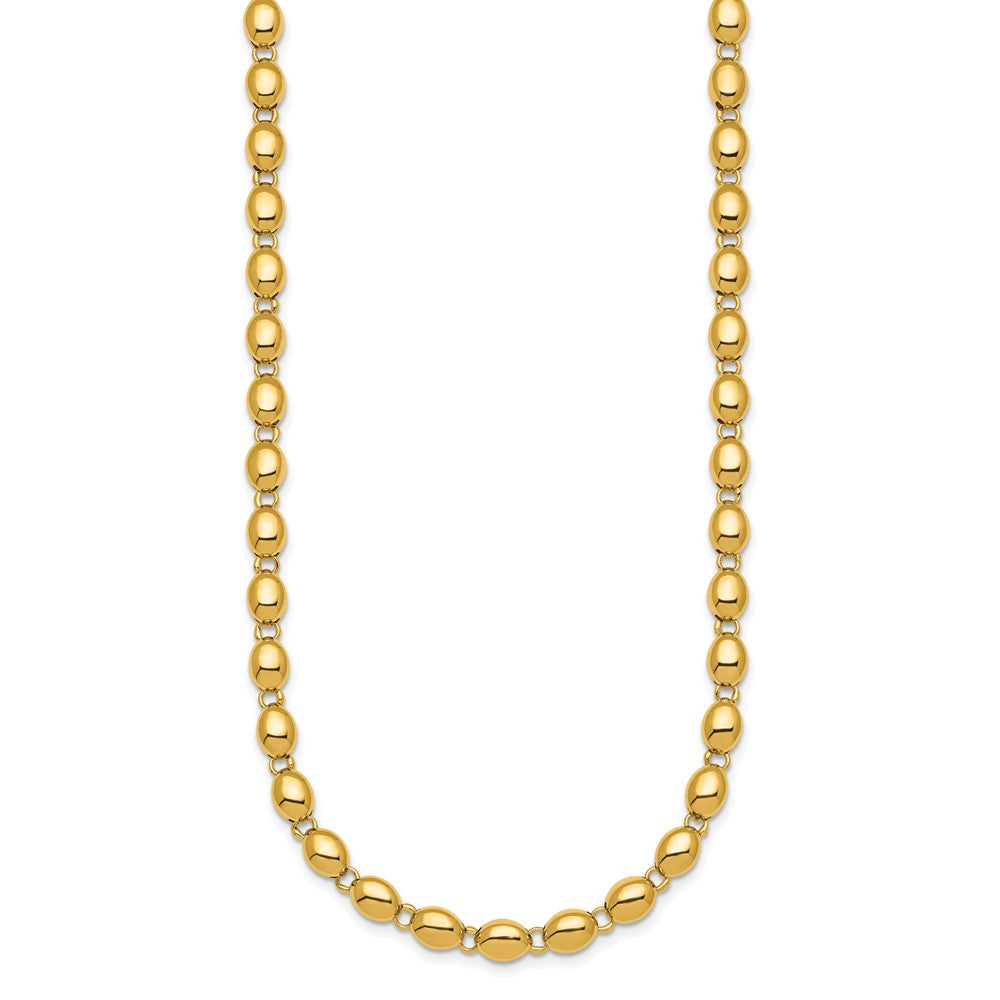 14K Yellow Gold Polished 5.25mm Round Fancy Beaded 18 Inch Necklace