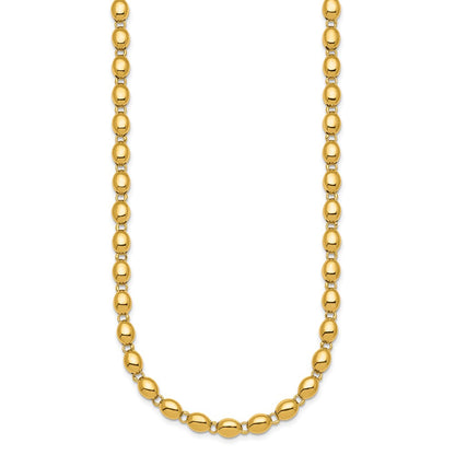 14K Yellow Gold Polished 5.25mm Round Fancy Beaded 18 Inch Necklace