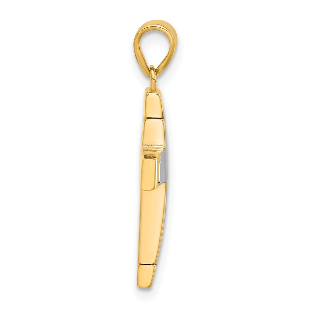 14K Two-Tone Gold Two-tone Polished Cross Pendant