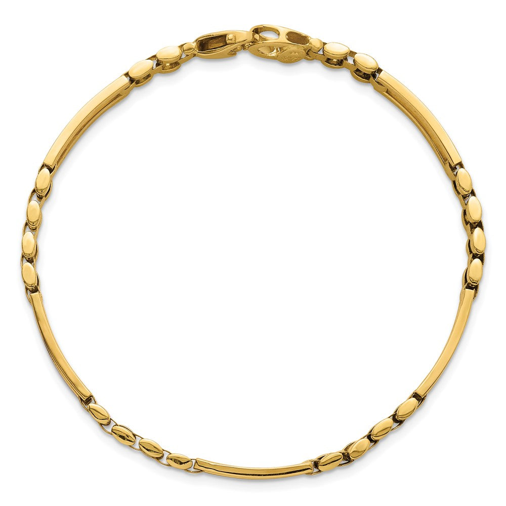 14K Yellow Gold Polished 6mm Fancy Open Multi Link 8 Inch Bracelet
