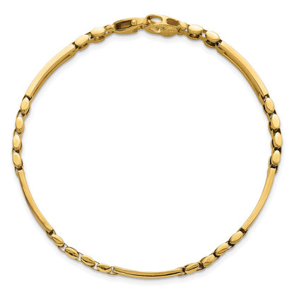 14K Yellow Gold Polished 6mm Fancy Open Multi Link 8 Inch Bracelet
