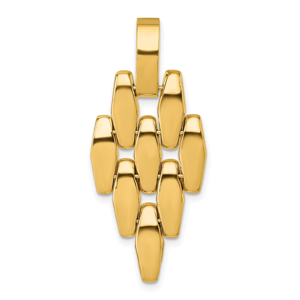 14K Yellow Gold Polished Fancy Link Geometric Dangle Pendant