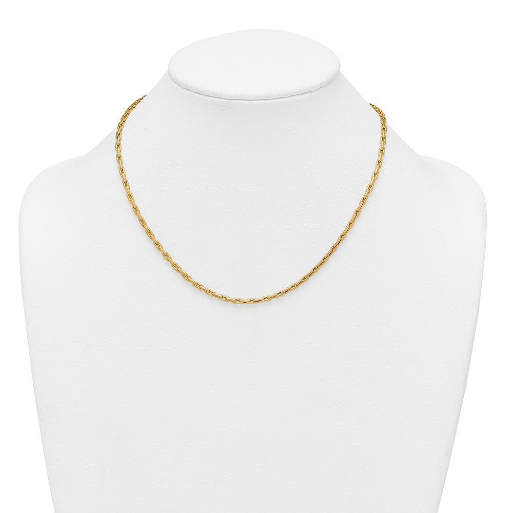 14K Yellow Gold Polished 2.9mm Fancy Link 18 Inch Necklace