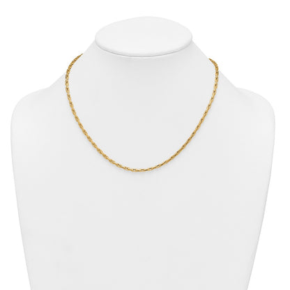 14K Yellow Gold Polished 2.9mm Fancy Link 18 Inch Necklace