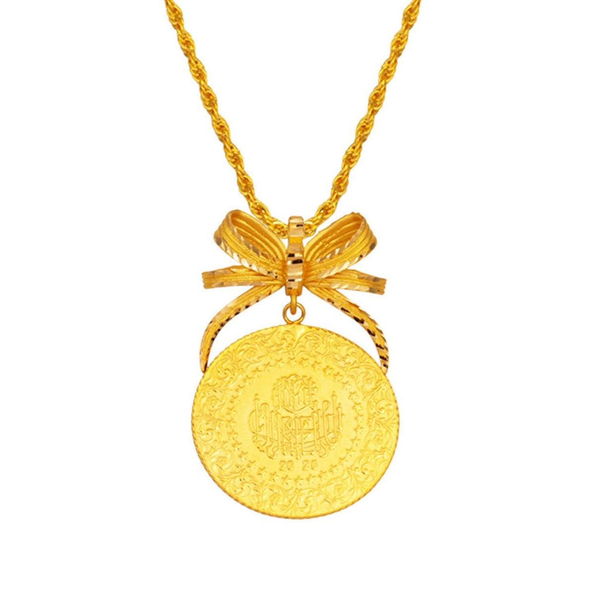 22K Yellow Gold Full Bow Necklace