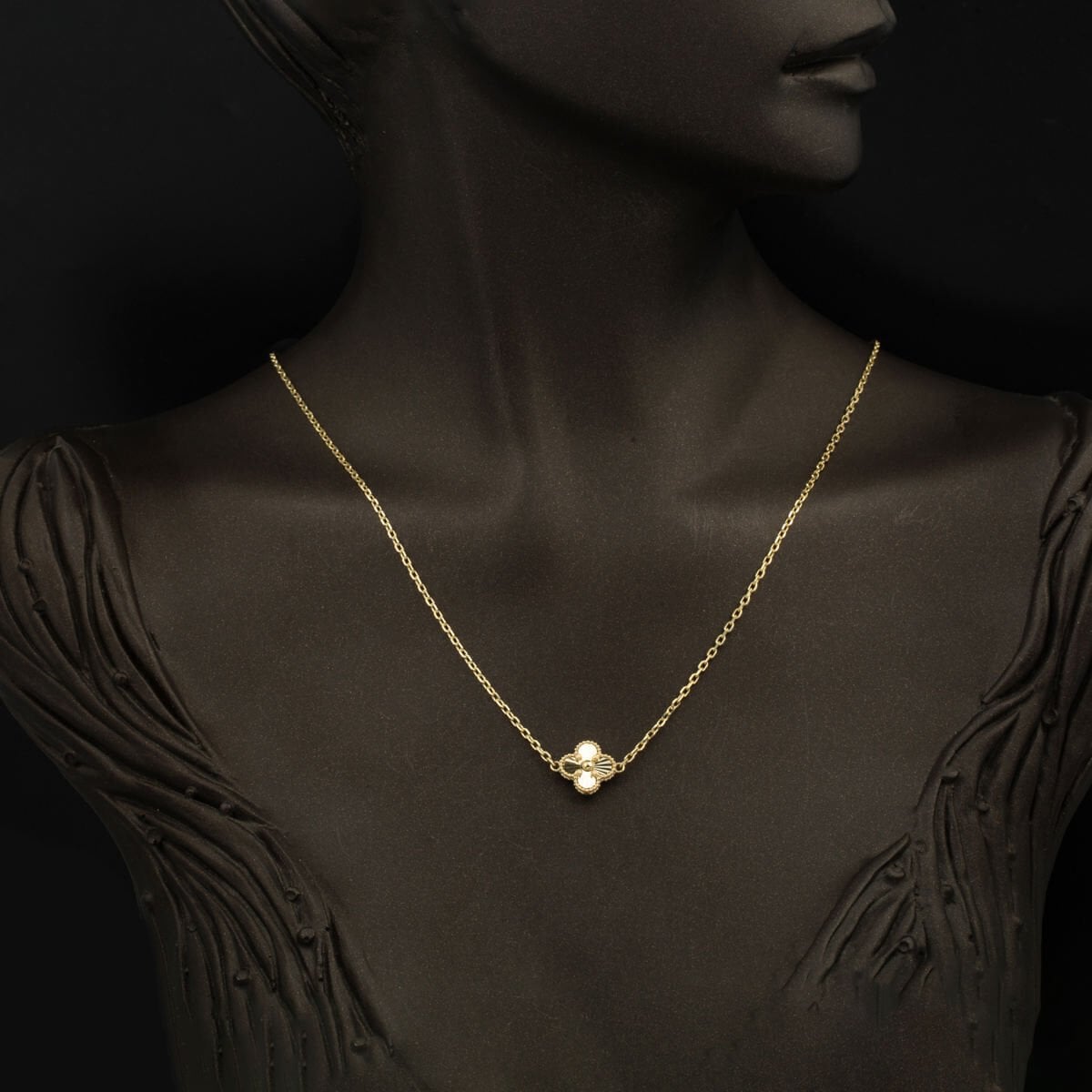 14K Yellow Gold Clover Women's Necklace