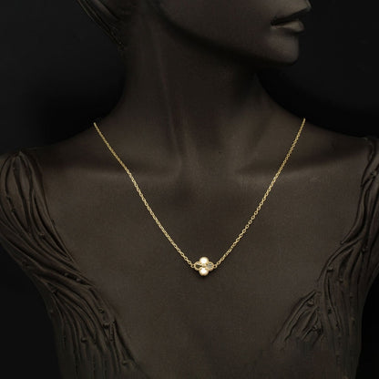 14K Yellow Gold Clover Women's Necklace
