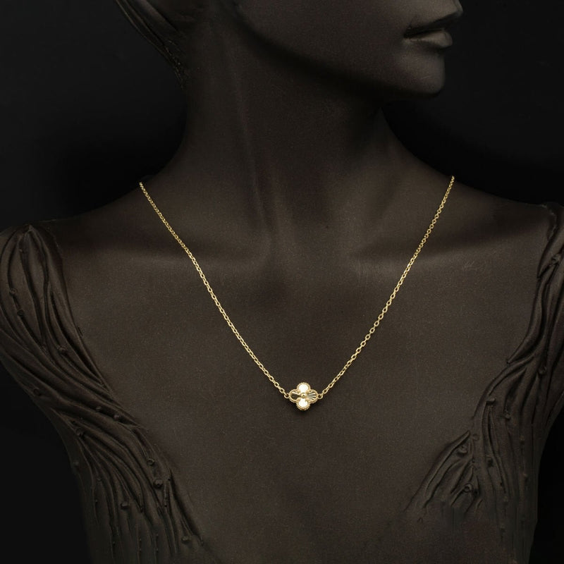 14K Yellow Gold Clover Women's Necklace