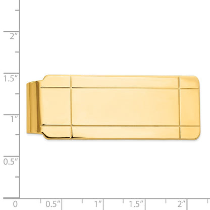 14K Yellow Gold Men's Grooved Money Clip