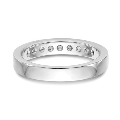 Platinum 9-Stone 1/2 carat Round Diamond Complete Channel Wedding Band Ring