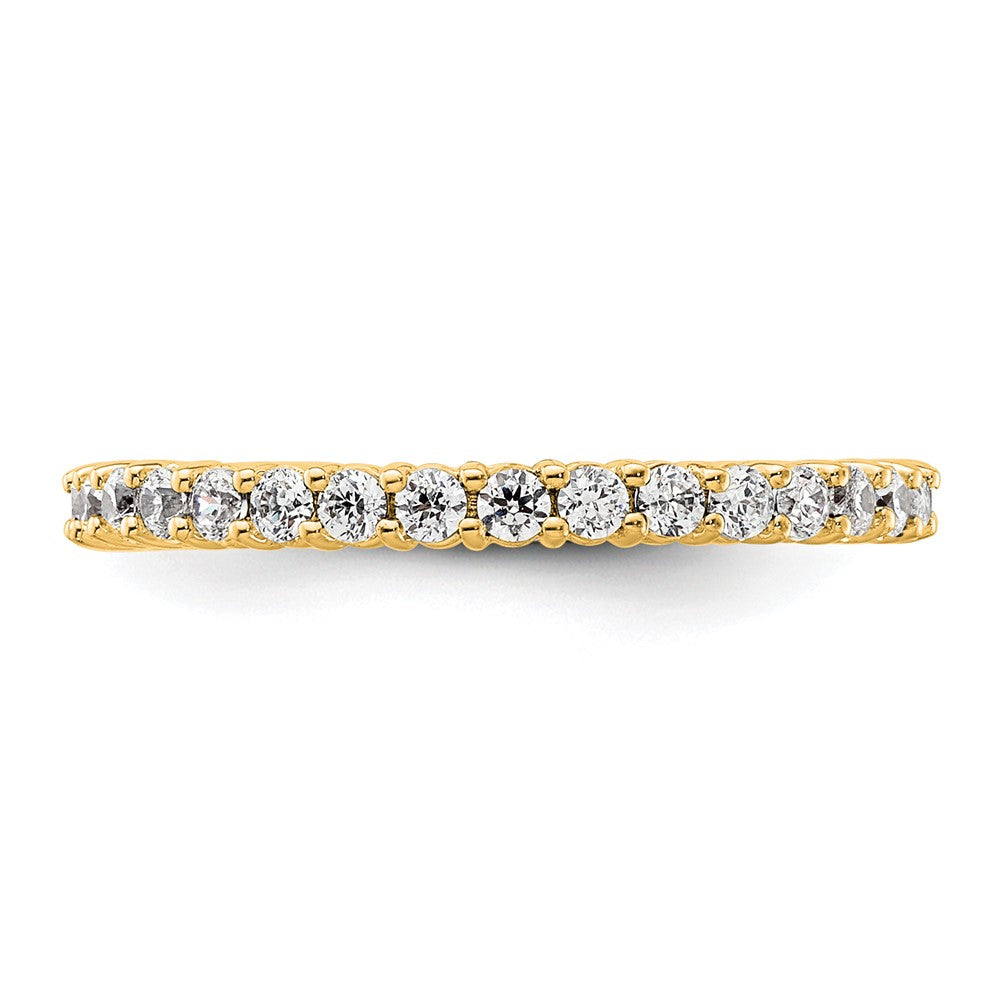 14K Yellow Gold Polished Size 4.5 Shared Prong 1/2 carat Diamond Complete Eternity Wedding Band Ring