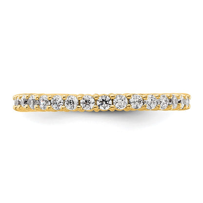 14K Yellow Gold Polished Size 4.5 Shared Prong 1/2 carat Diamond Complete Eternity Wedding Band Ring