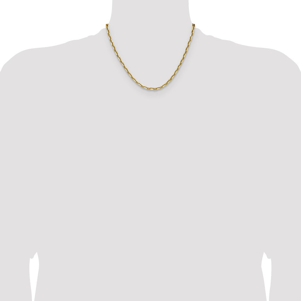 14K Yellow Gold 4.1mm D/C Mariner Anchor 18 Inch Chain