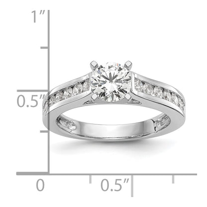 14K White Gold Peg Set 1/3 carat Channel-set Diamond Semi-mount Engagement Ring