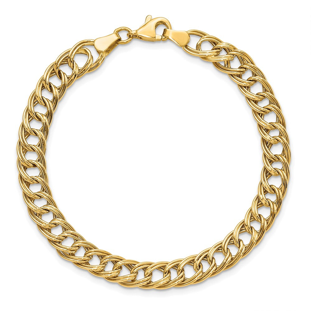 14K Yellow Gold Fancy Link 7 Inch Bracelet