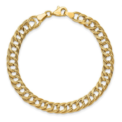 14K Yellow Gold Fancy Link 7 Inch Bracelet