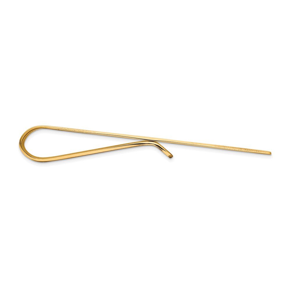 14K Yellow Gold Men's Grooved Engravable Tie Bar