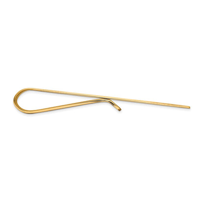 14K Yellow Gold Men's Grooved Engravable Tie Bar