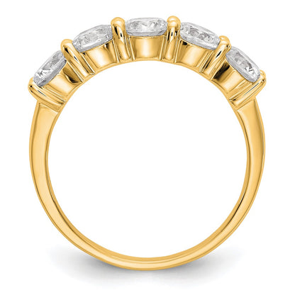 True Origin 14K Yellow Gold 1 7/8 carat Lab Grown Diamond VS+ F+ Complete Round Five Stone Ring