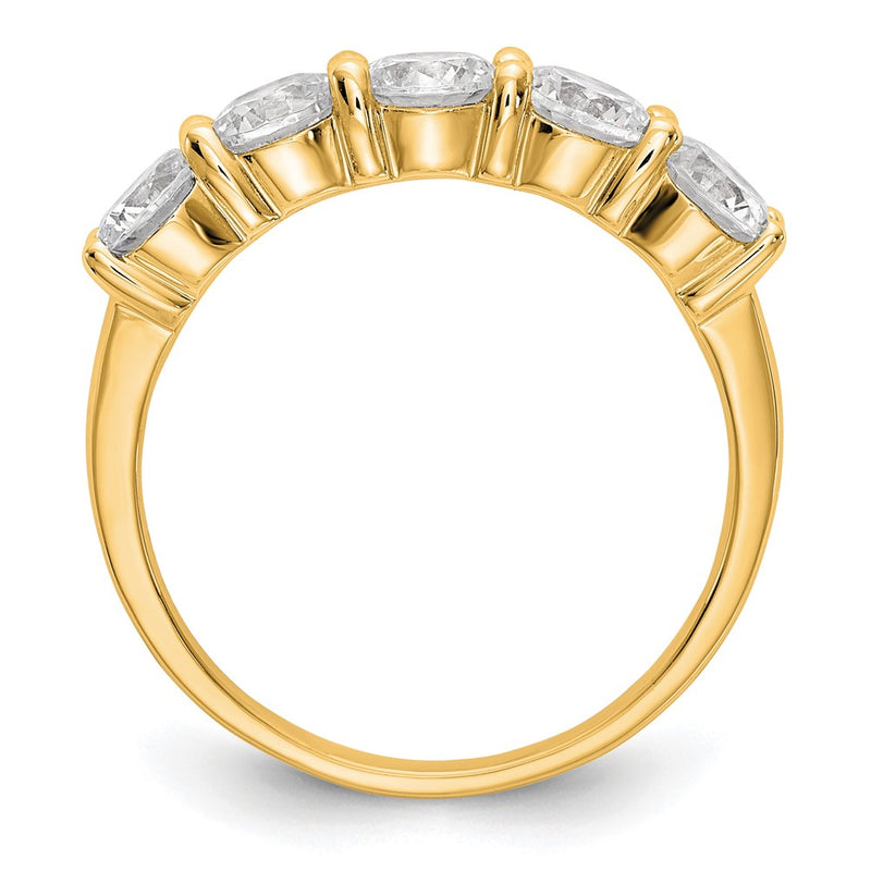 True Origin 14K Yellow Gold 1 7/8 carat Lab Grown Diamond VS+ F+ Complete Round Five Stone Ring