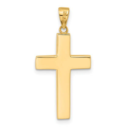 14K Yellow Gold Polished Cross Pendant