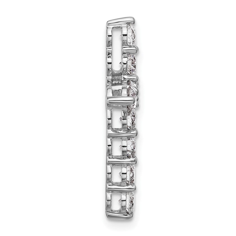 14K White Gold 1 1/2 carat Lab Grown Diamond VS+ F+ Complete Cross Chain Slide Pendant