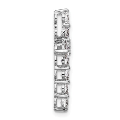 14K White Gold 1 1/2 carat Lab Grown Diamond VS+ F+ Complete Cross Chain Slide Pendant
