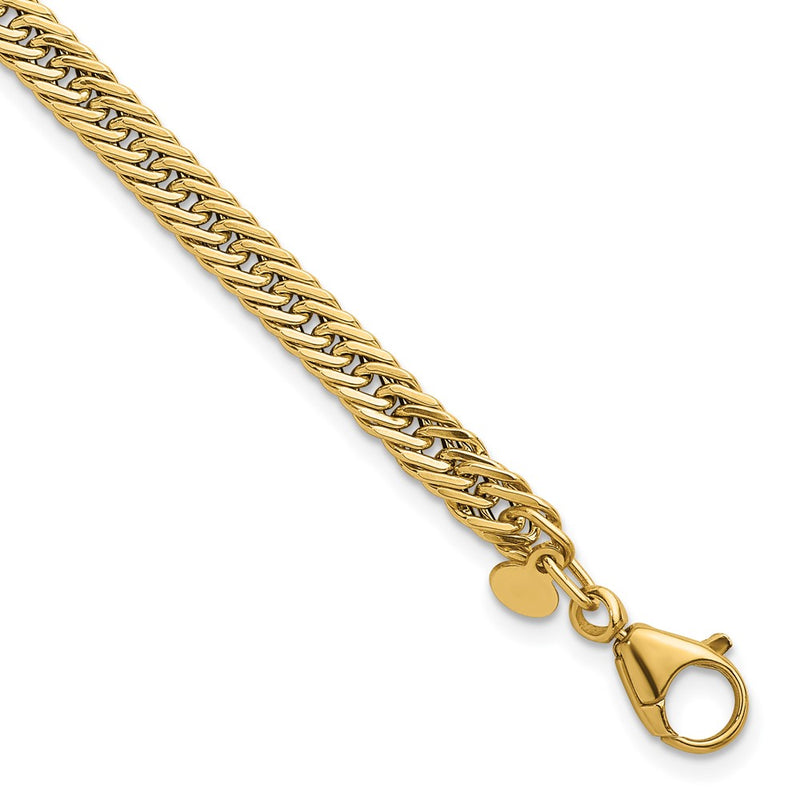 14K Yellow Gold Polished Fancy Hollow Curb Link 7.5 Inch Bracelet