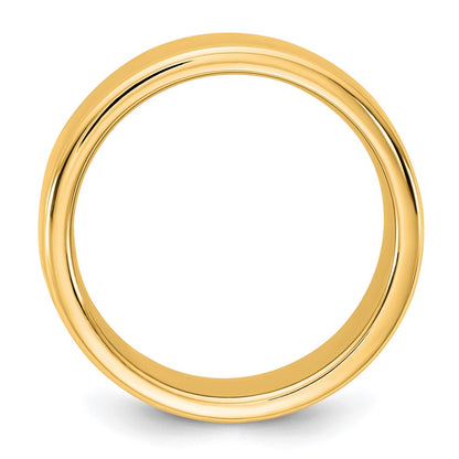 14K Yellow Gold 7mm European Comfort Fit Wedding Band Ring