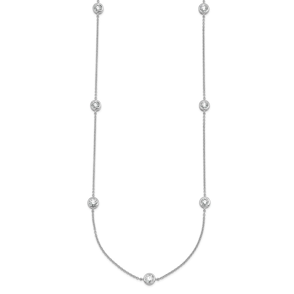 14K White Gold 1 3/4 carat Lab Grown Diamond VS/SI+ G+ Complete 16 Inch Seven Station Necklace