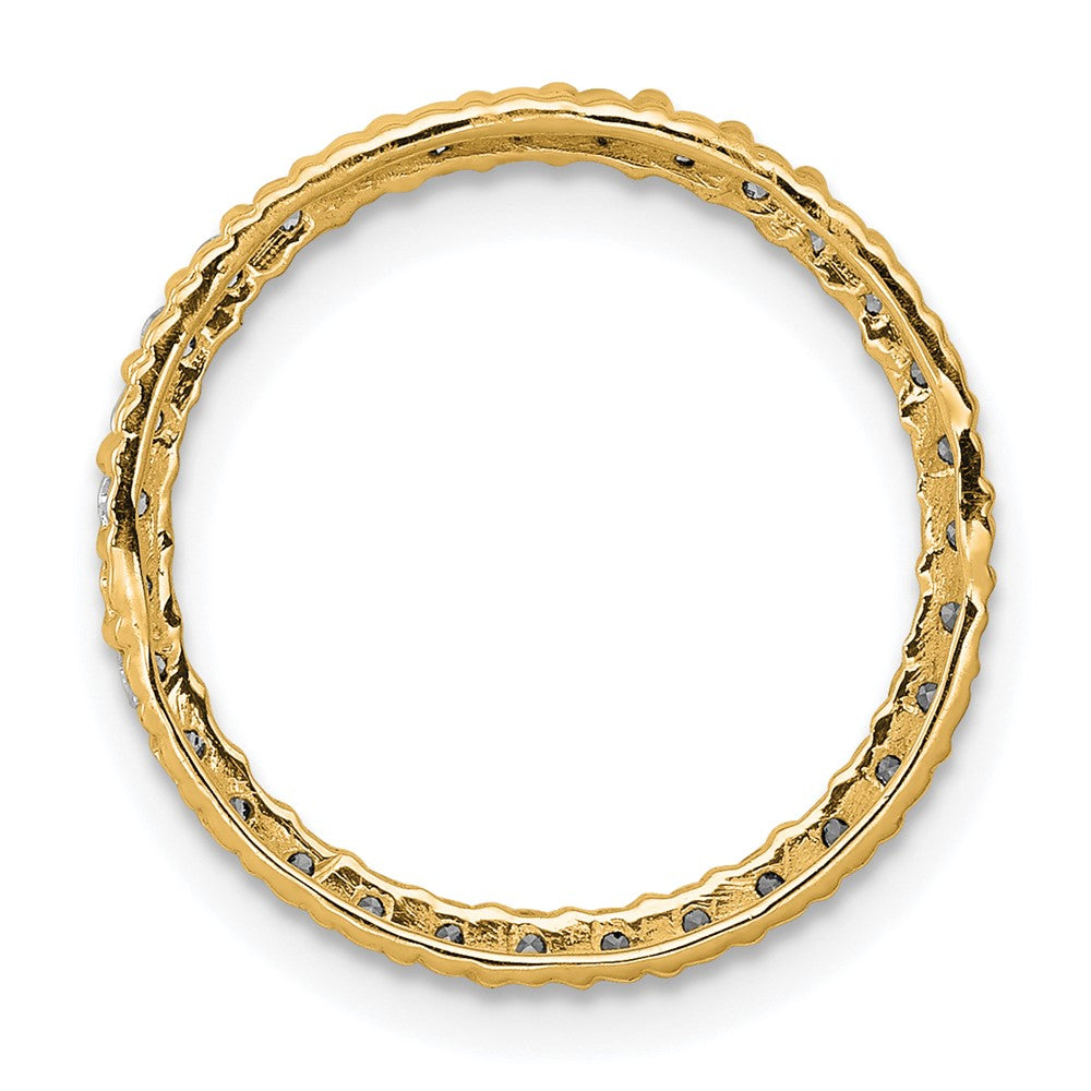 14K Yellow Gold Polished 3/8 carat Diamond Circle Chain Slide