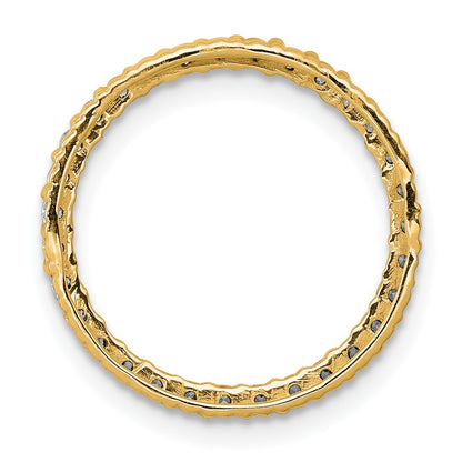 14K Yellow Gold Polished 3/8 carat Diamond Circle Chain Slide
