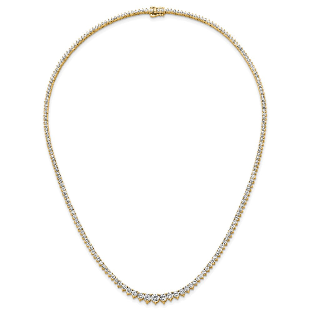 14K Yellow Gold 11 5/8 carat Lab Grown Diamond VS/SI+ G+ Complete Round 20 Inch Graduated Tennis Necklace