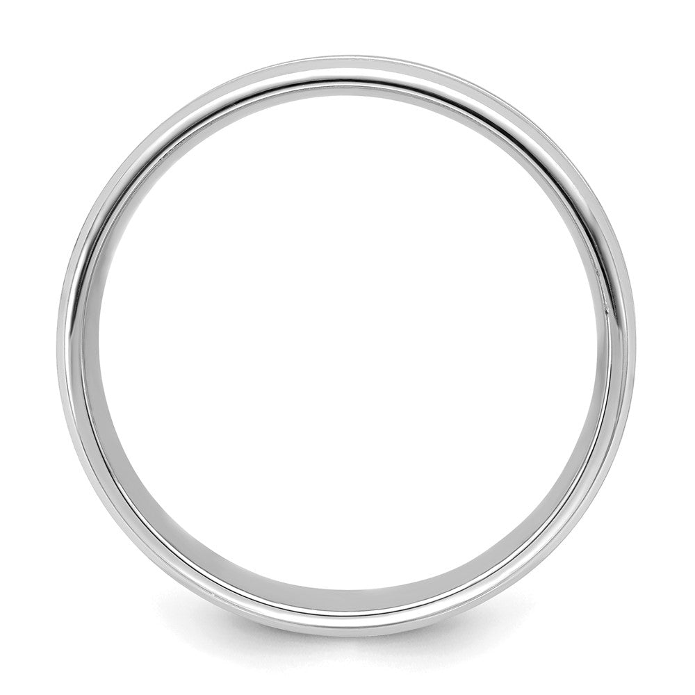 14K White Gold 6mm Heavyweight Comfort Fit Brushed Satin with Center Groove Wedding Band Ring