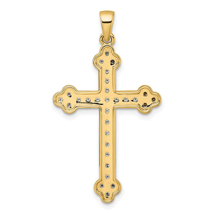 14K Yellow Gold 1/4 carat Diamond Cross Pendant