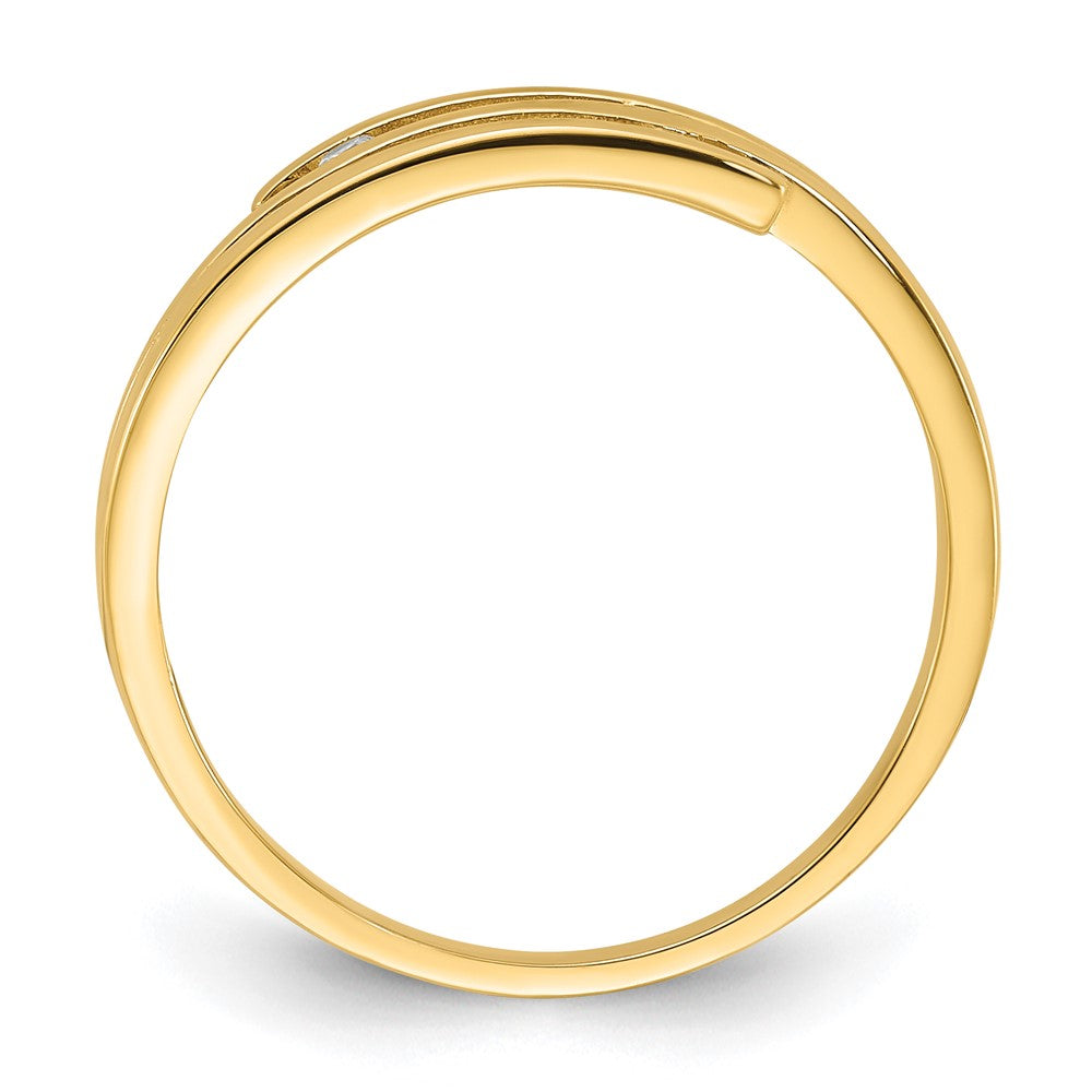 14K Yellow Gold Polished CZ Fashion Ring
