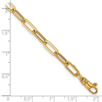 14K Yellow Gold Polished 4mm Paperclip Link 18 Inch Necklace