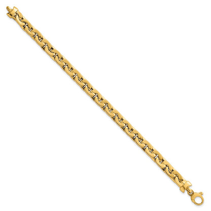 14K Yellow Gold Polished Fancy Link Chain Bracelet