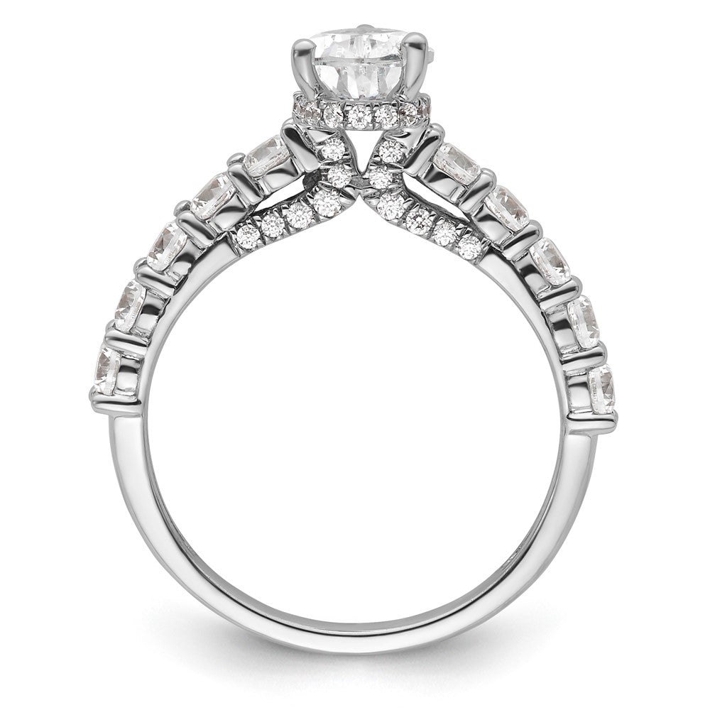 14K White Gold 2 carat Lab Grown Diamond VS/SI+ G+ Pear Complete Engagement Ring