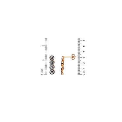 14K Rose Gold Efruz Clip-On Cubic Zirconia Earrings