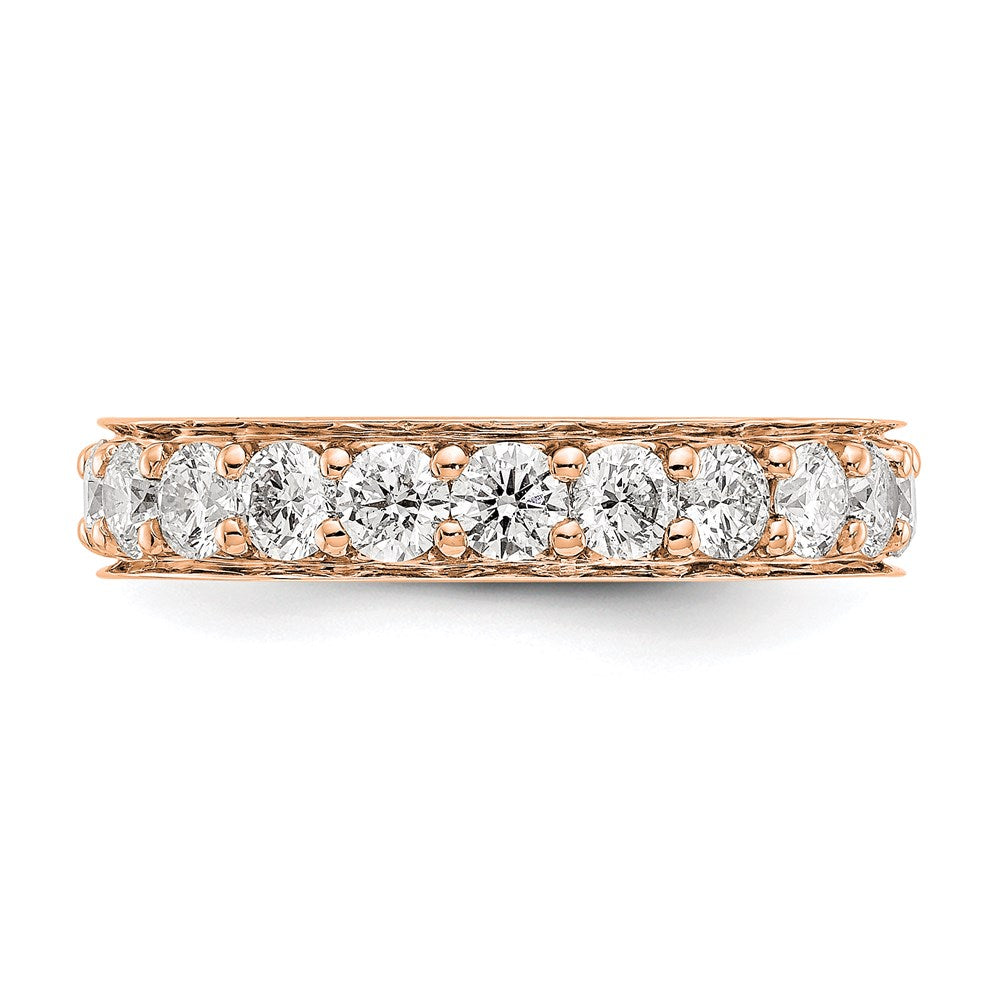 14K Rose Gold Polished Vintage 2ct Diamond Eternity Wedding Band Ring